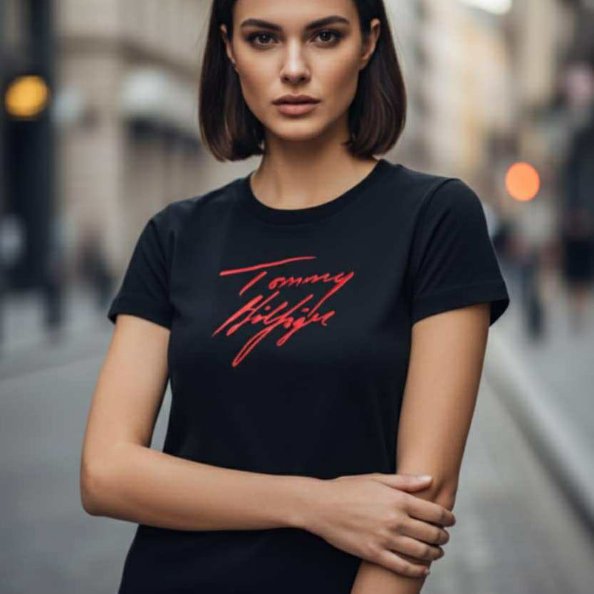 Тениска с велурен принт TH03