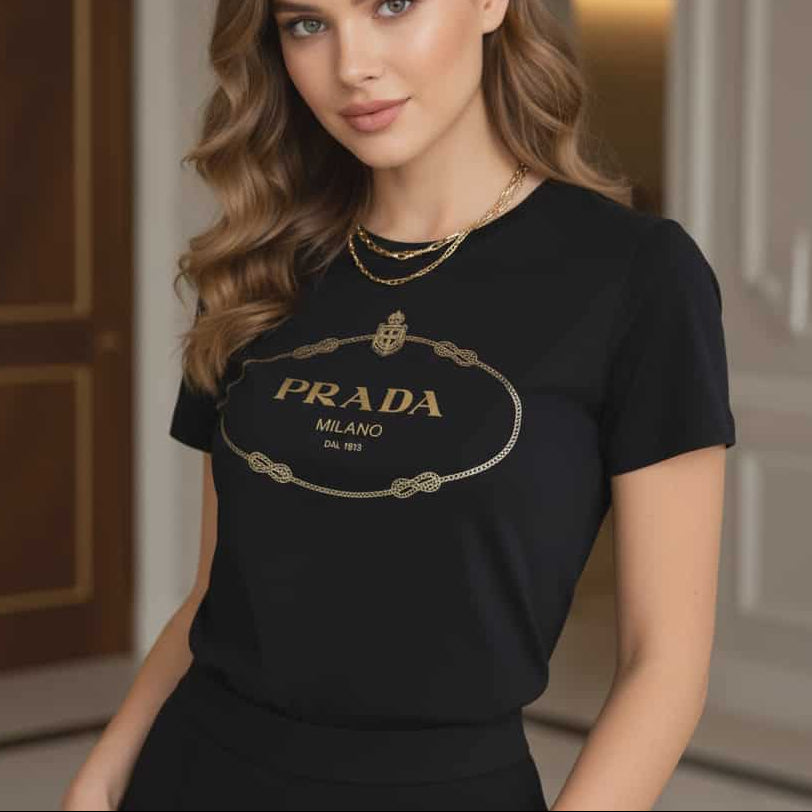 Тениска със сребърен принт PRD04