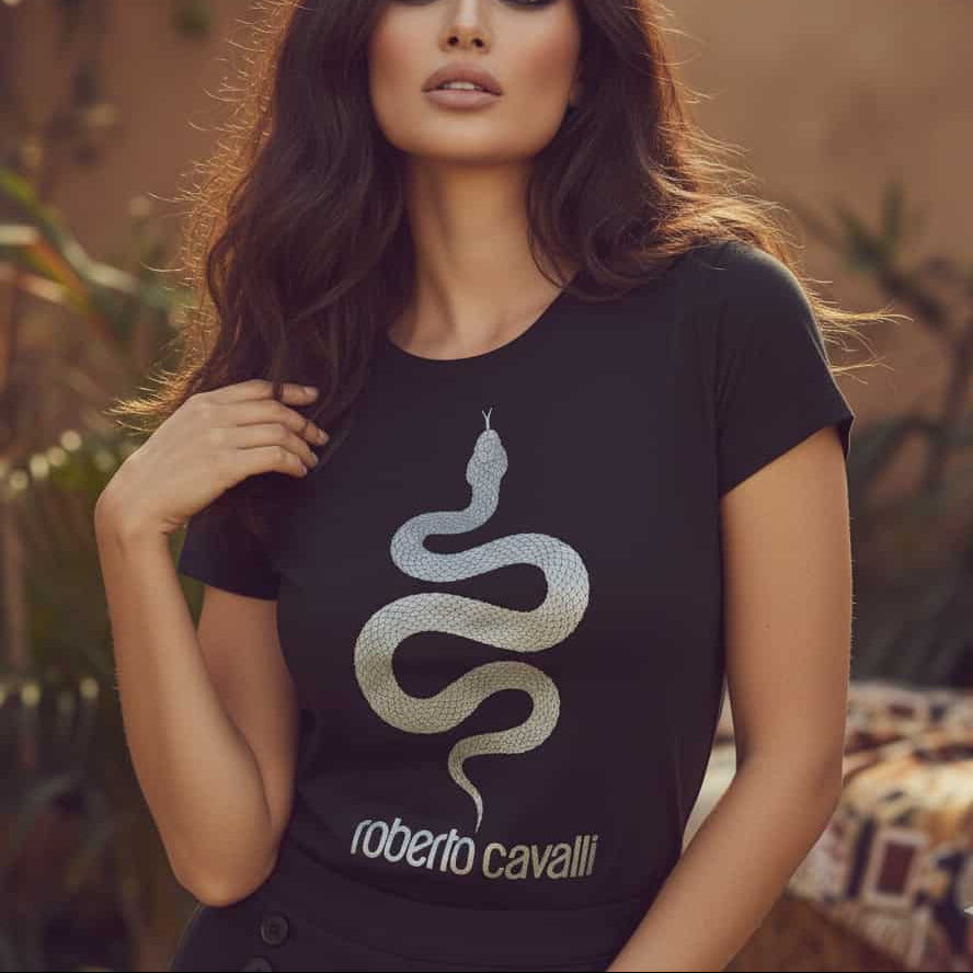 Тениска със сребърен принт CV04