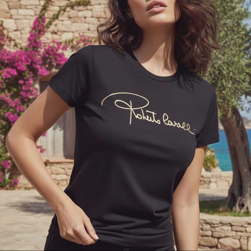 Тениска със златен принт CV07