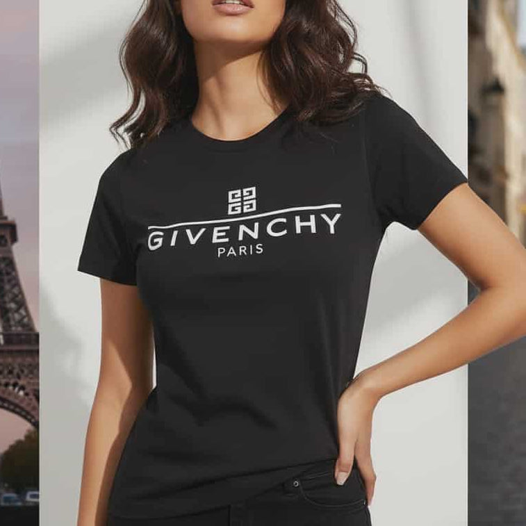 Тениска със сребърен принт GV09