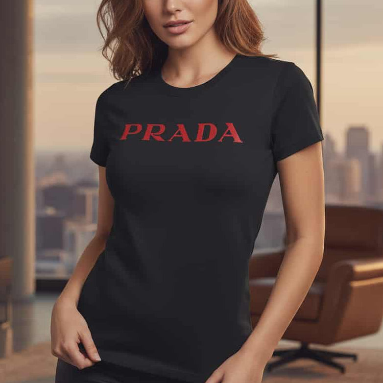 Тениска с велурен принт PRD09