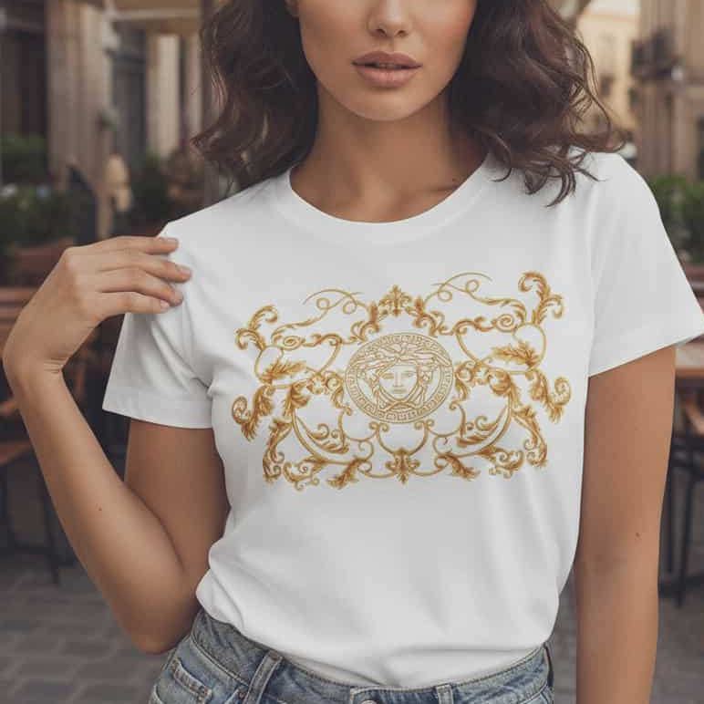 Тениска със златен принт VS11