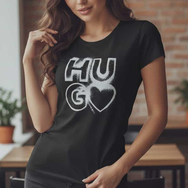 Тениска със сребърен принт HB12