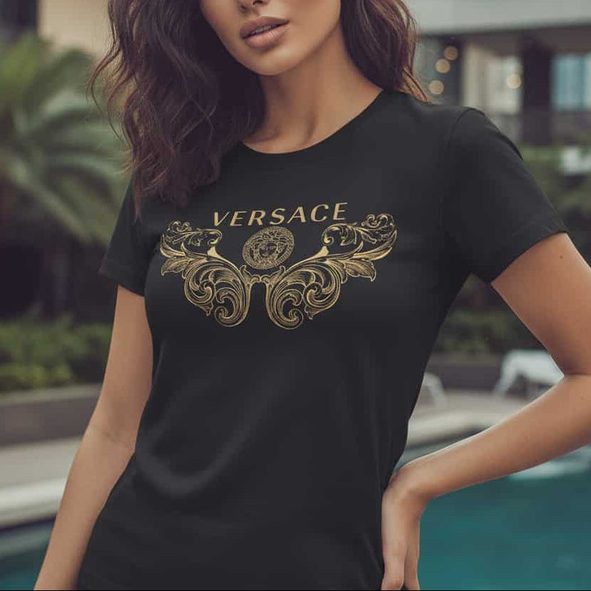 Тениска със златен принт VSR13