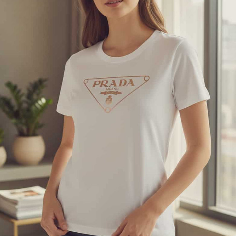 Тениска с розово златен принт PRD13