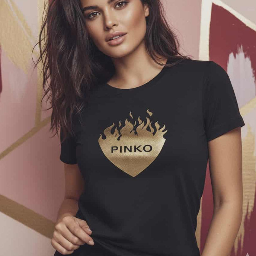 Тениска със златен принт PK14