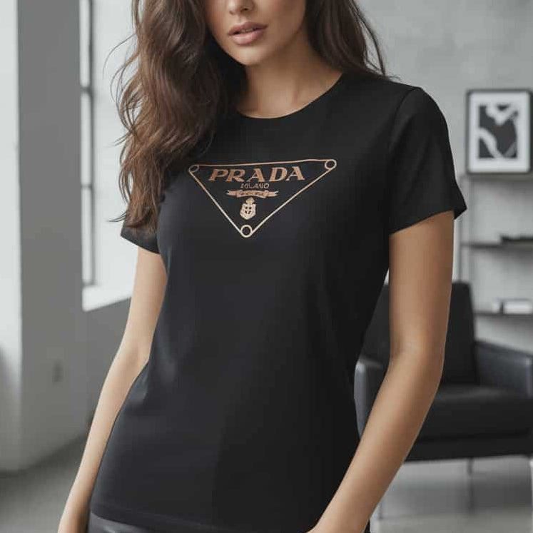 Тениска с розово златен принт PRD14