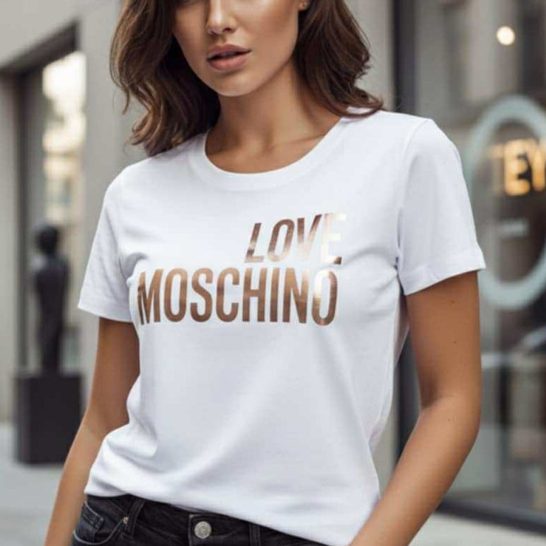 Тениска с розово злато принт MS14