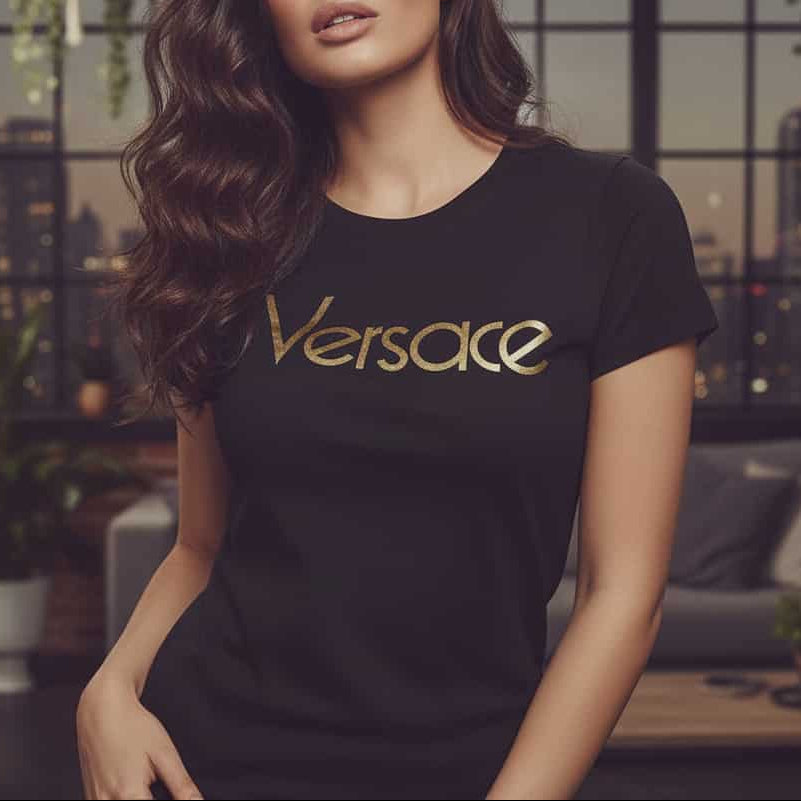 Тениска със златен принт VS17