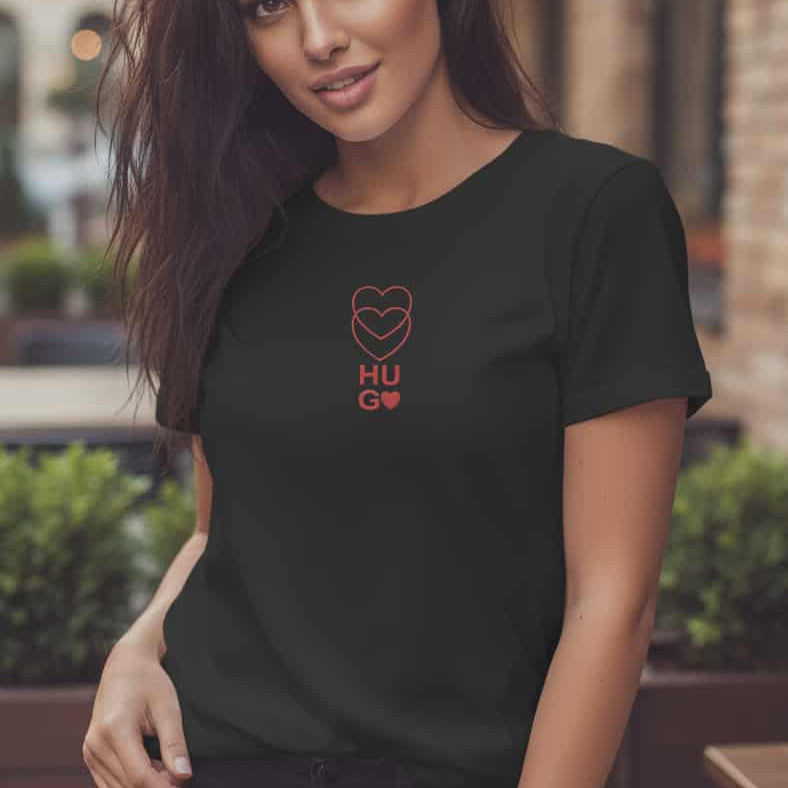 Тениска с велурен принт HB16