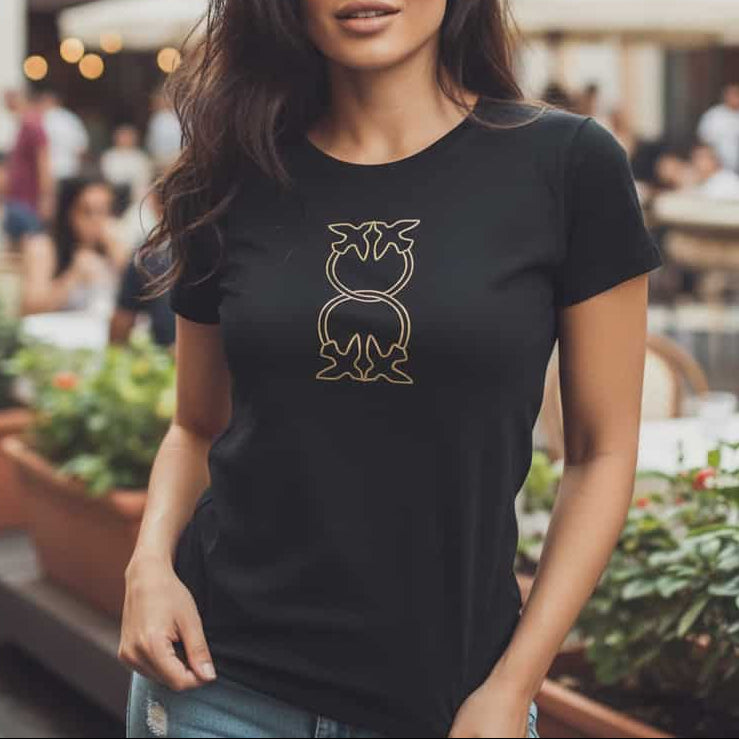 Тениска със златен принт PK18