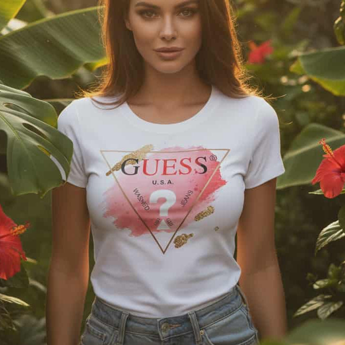 Тениска с принт GS2040 - FashionVibe