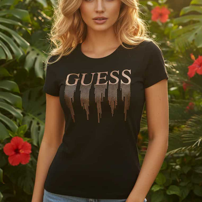 Тениска с розово злато принт GS2064 - FashionVibe