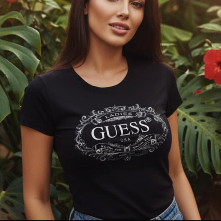 Тениска със сребърен принт GS2099 - FashionVibe