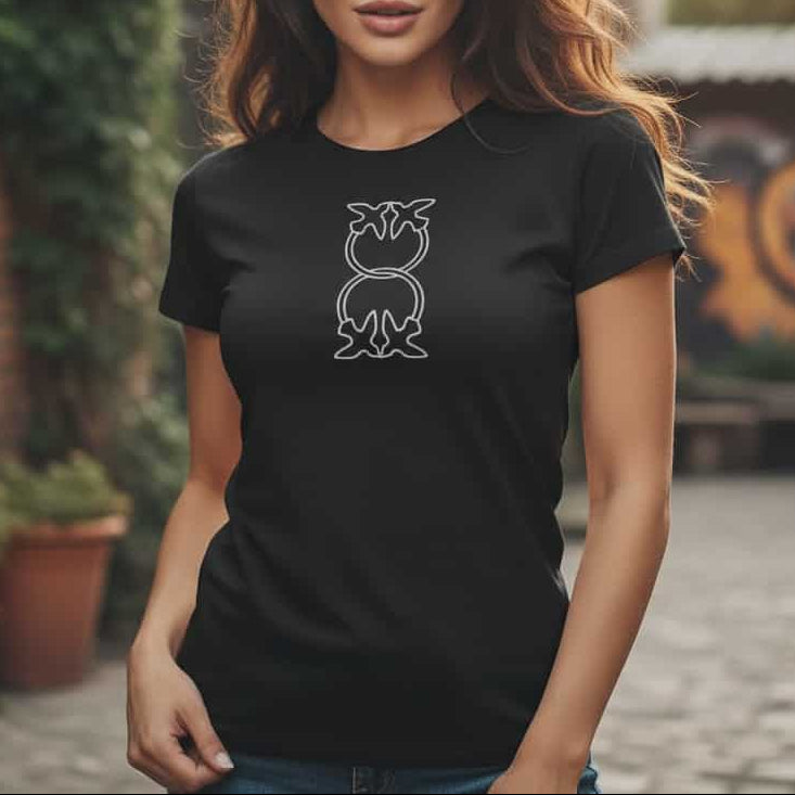 Тениска с велурен принт PK20