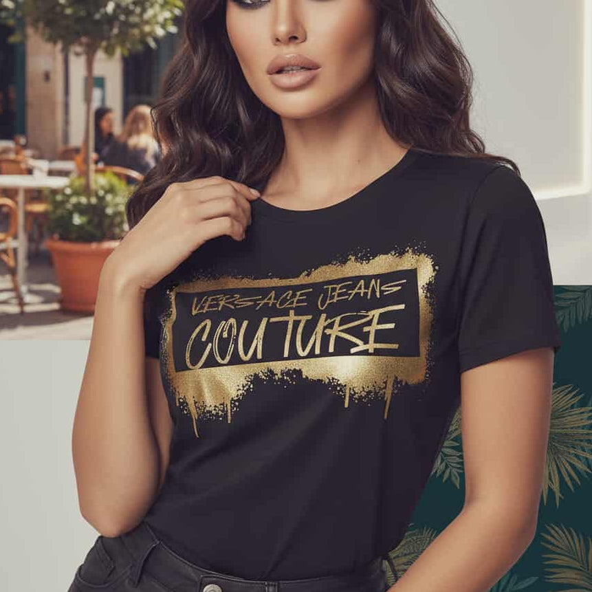 Тениска със златен принт VS21