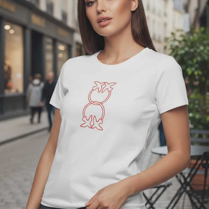 Тениска с велурен принт PK21