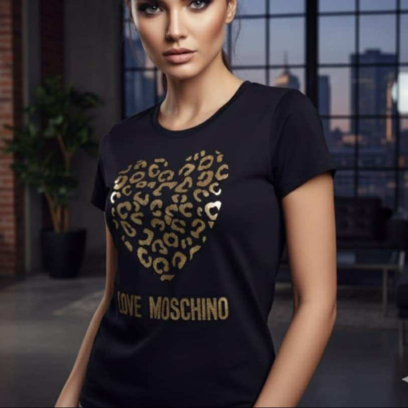 Тениска със златен принт MS24