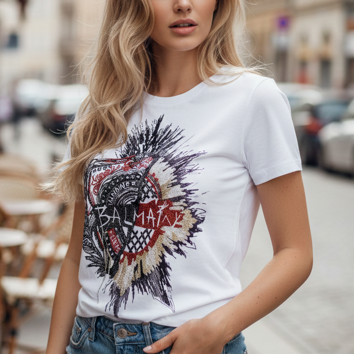 Тениска със златен принт - OTH24