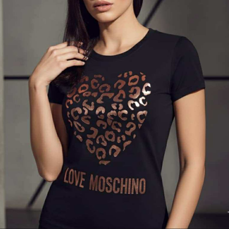 Тениска с розово златен принт MS25