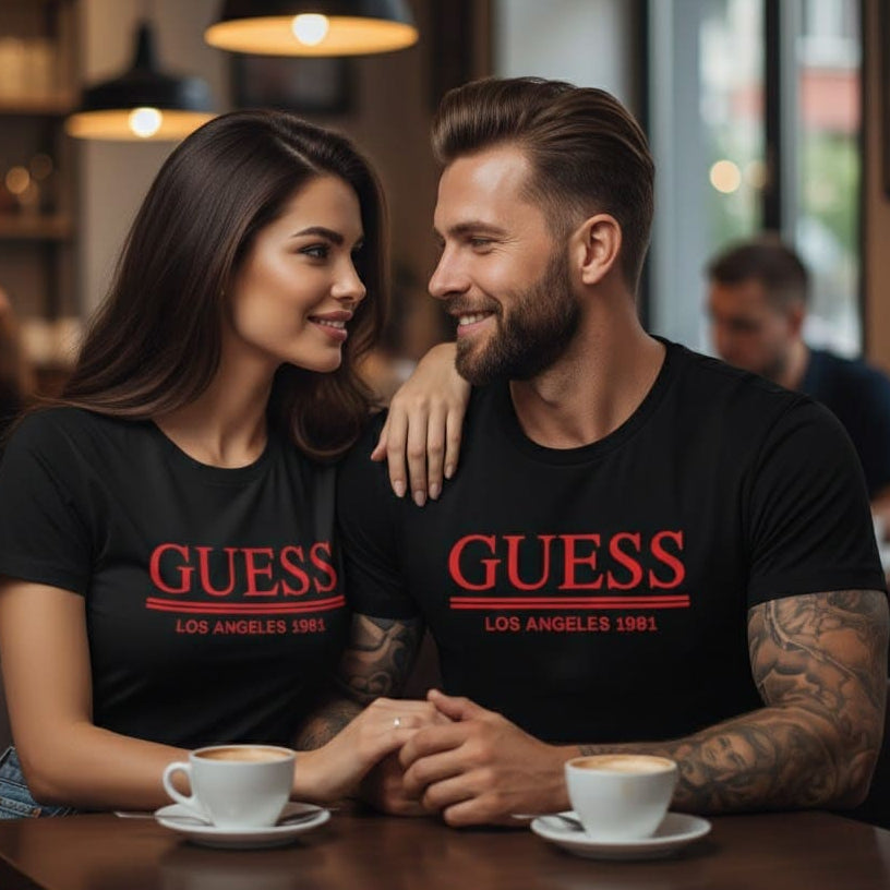 Тениски за двойки с велурен принт 28