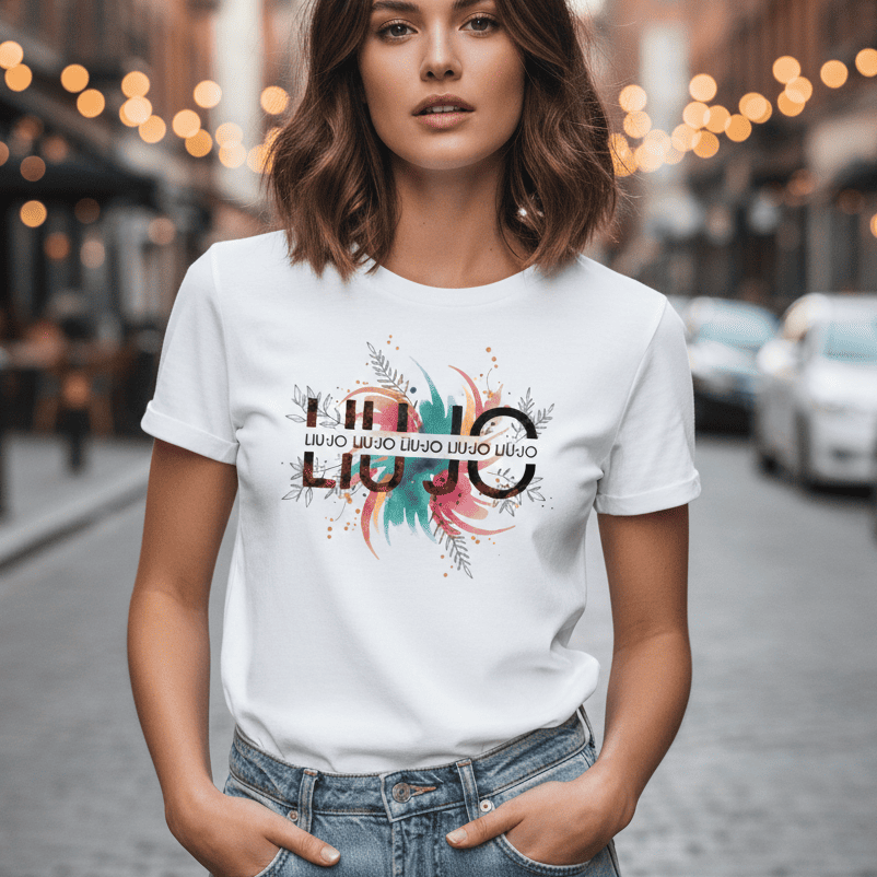 Тениска с принт - LJ3114 - L размер - FashionVibe