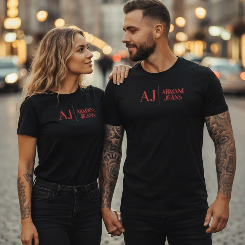 Тениски за двойки с велурен принт 29