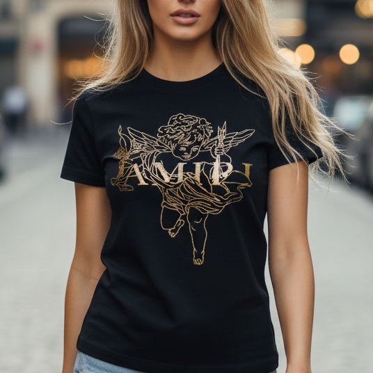 Тениска със златен принт - OTH32