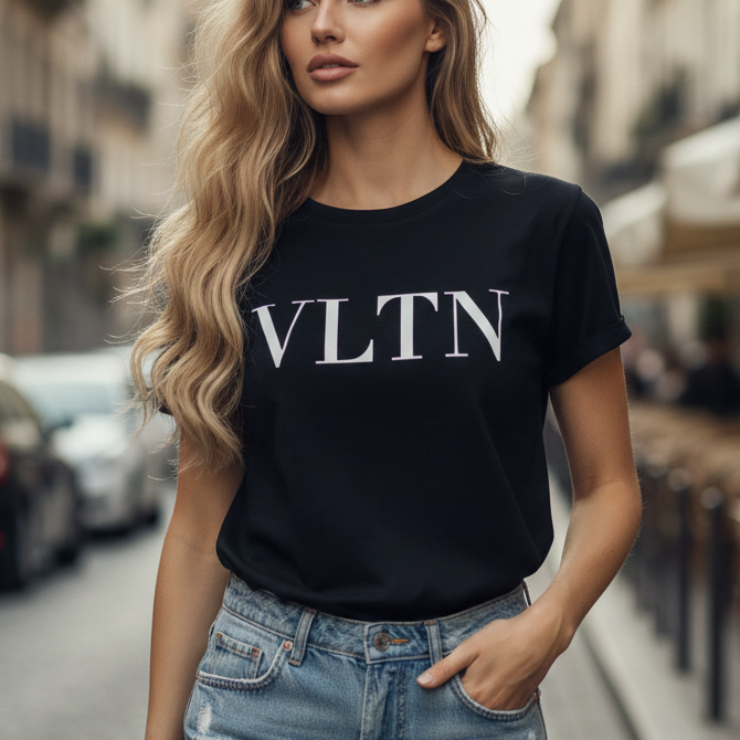 Тениска със сребърен принт - OTH35