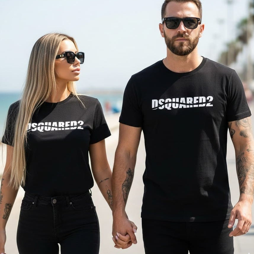 Тениски за двойки с велурен принт - 38 - FashionVibe