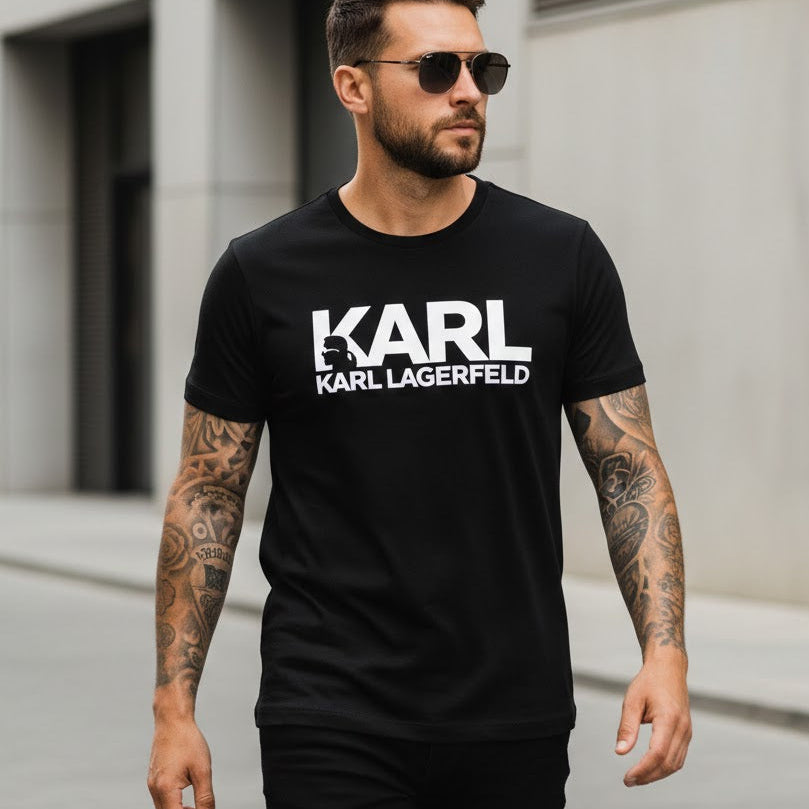 Мъжка тениска с велурен принт - 108