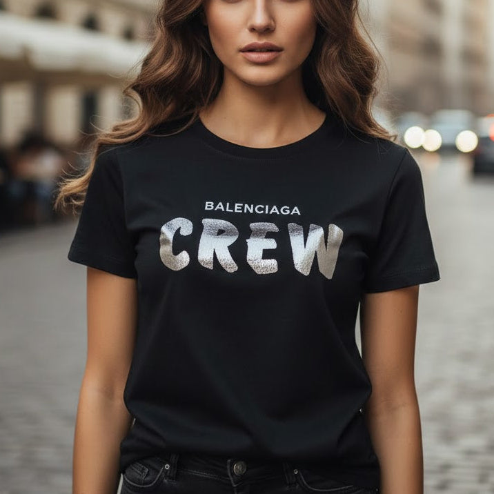 Тениска със сребърен принт - BB10