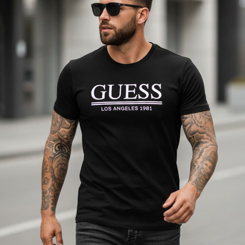 Мъжка тениска с бял велур 97 - FashionVibe