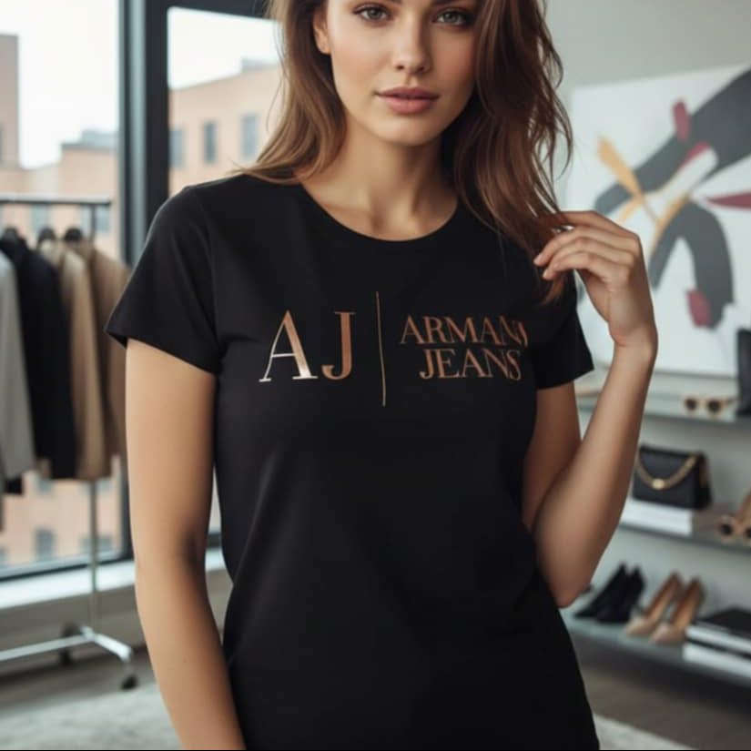 Тениска с розово златен принт AR13