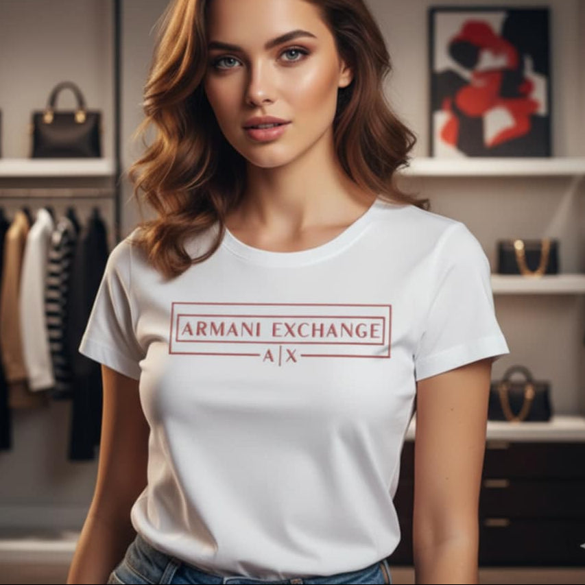 Тениска с розово злато принт AR29 - FashionVibe