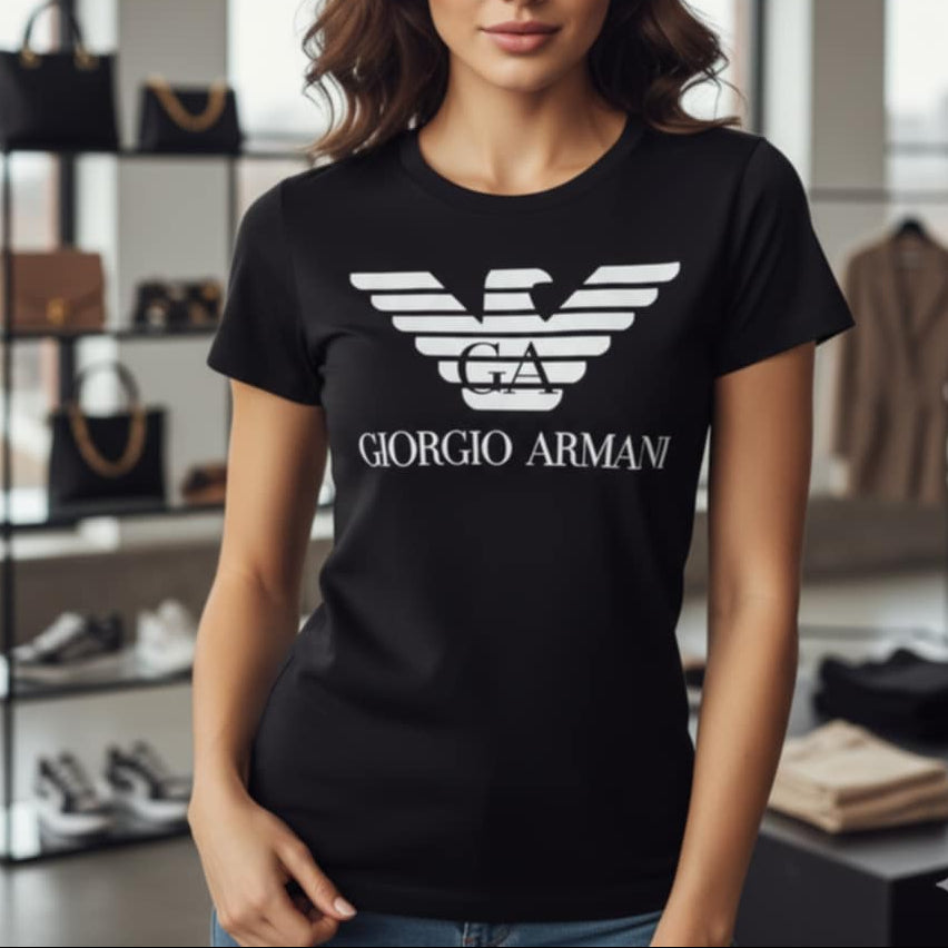 Тениска с велурен принт AR38 - FashionVibe