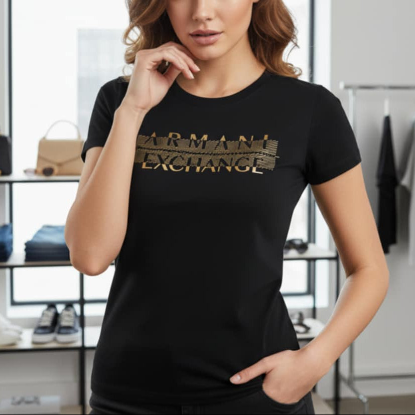 Тениска със златен принт AR40