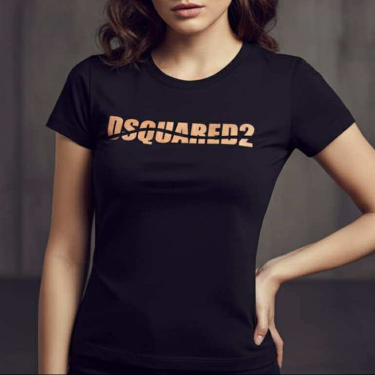 Тениска с розово златен принт DSQ19