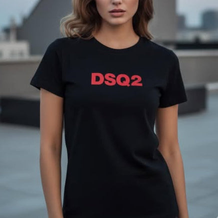Тениска с велурен принт DSQ35