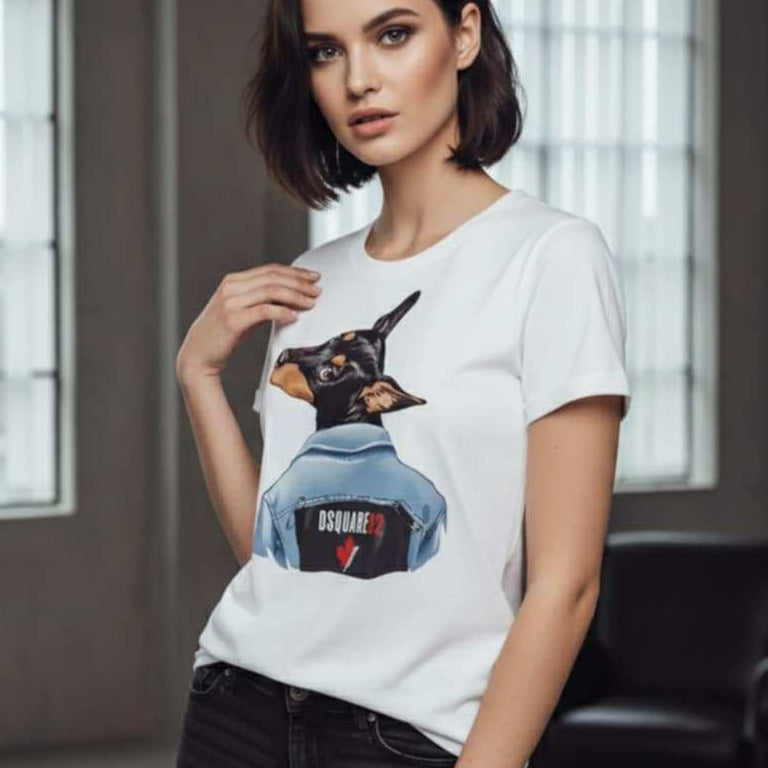 Тениска с принт DSQ59