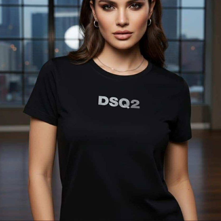 Тениска със сребърен принт DSQ66