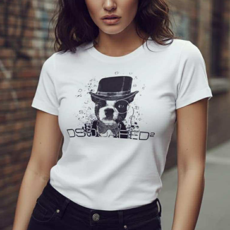 Тениска с принт DSQ77