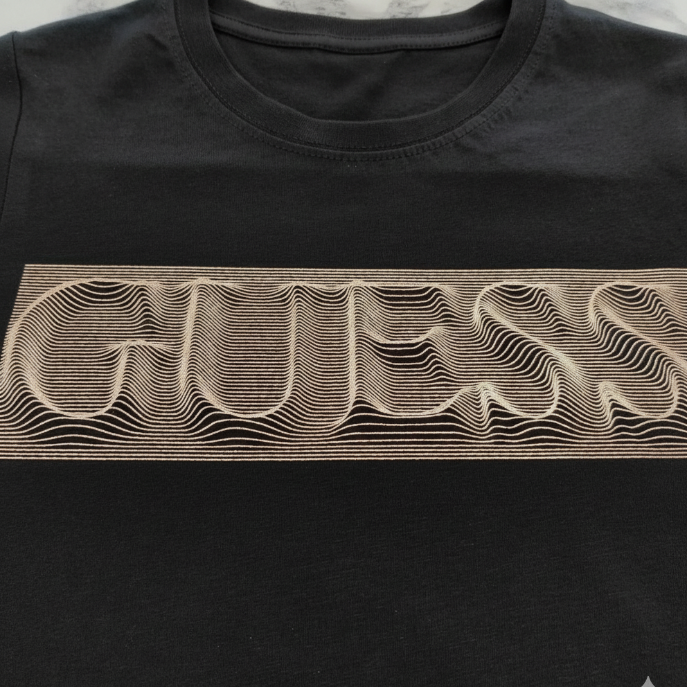 Тениска със златен принт GS1003 - FashionVibe