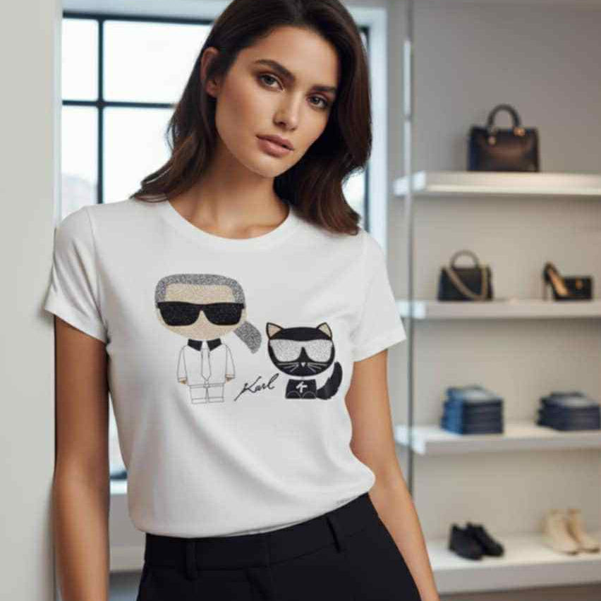 Тениска с принт KL03 - FashionVibe