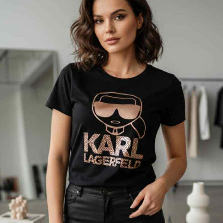 Тениска с розово злато принт KL26