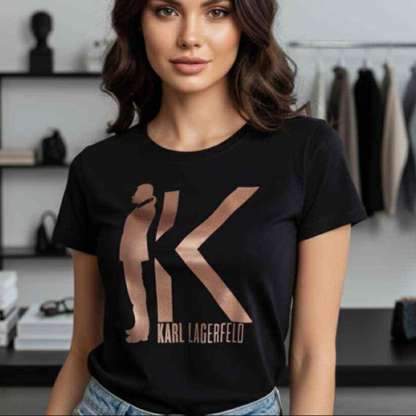 Тениска с розово златен принт KL30