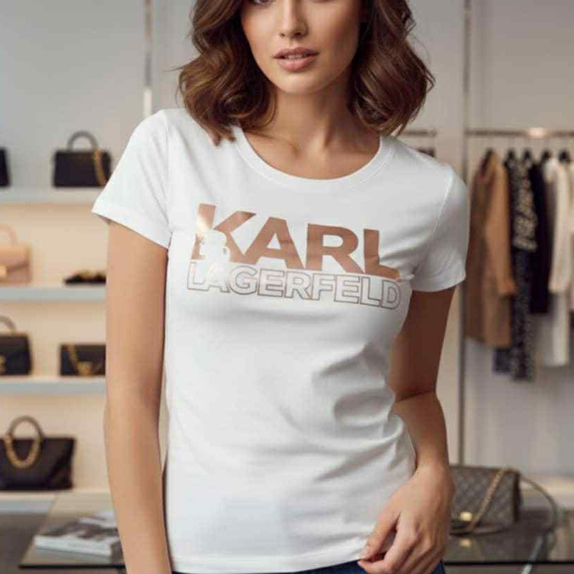 Тениска с розово златен принт KL32