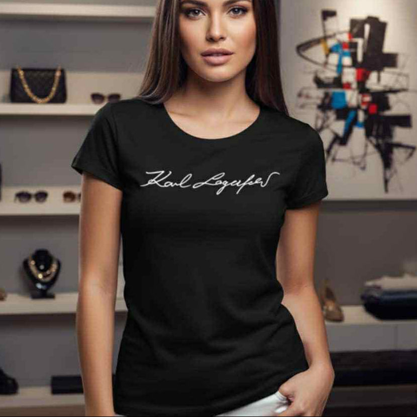 Тениска с велурен принт KL35