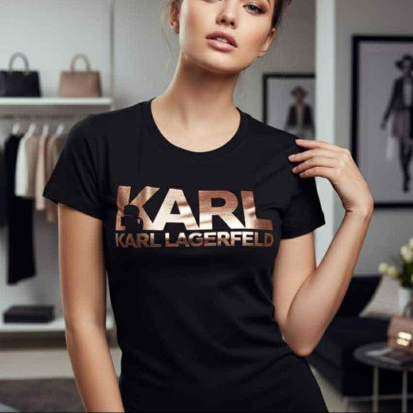 Тениска с розово злато принт KL44